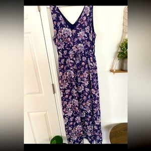 Lucky Brand Maxi Tie-Waist Floral Dress size Large